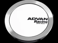 Advan 73mm Fullt Platt Centrumkåpa - Vit / Silver Alumit