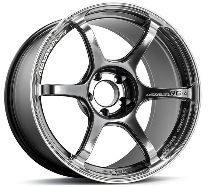Advan RG-4 18x8 +45 5x120 Racing Hyper Black & Svarvad Kant Fälg