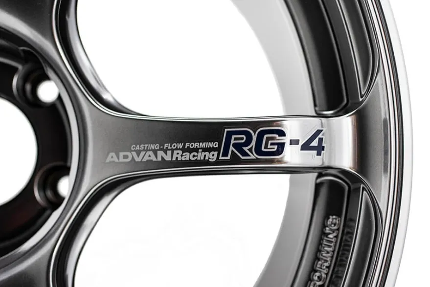 Advan RG-4 18x8 +45 5x120 Racing Hyper Black & Svarvad Kant Fälg