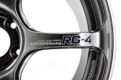 Advan RG-4 18x9 +25 5x114.3 Racing Hyper Black & Svarvad Kant Fälg