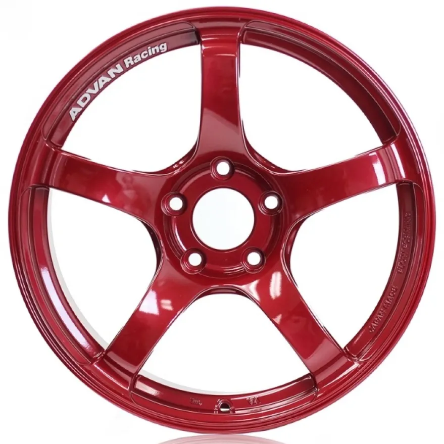 Advan TC4 18x8,5 +45 5-112 Candy Racing Red Fälg & Ring