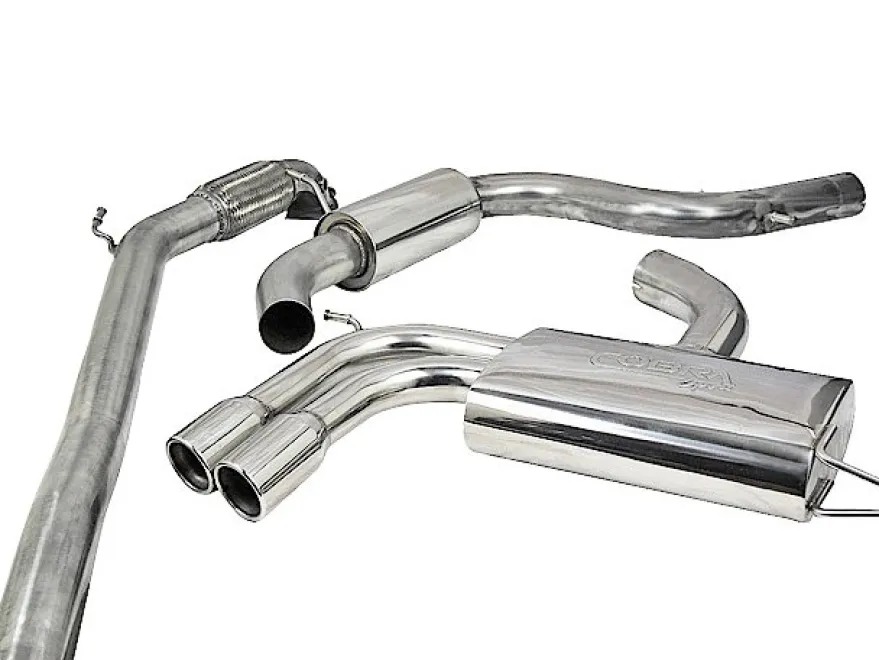 Audi A3 (8P) 2.0 TFSI 2WD (3 & 5-dörrars) 04-12 Turboback-sportavgassystem (Med De-Cat & Ljuddämpare) Cobra Sport