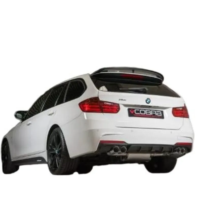 BMW 320i (F30 LCI /F31 LCI) Sedan / Touring 2015-2019 Med OPF Quad Exit Bakre Ljuddämpare M3-Style Cobra Sport