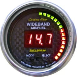 Bredbandslambda Analog PRO 52mm 10:1-20:1 DIGITAL W/ PEAK & WARN CARBON FIBER