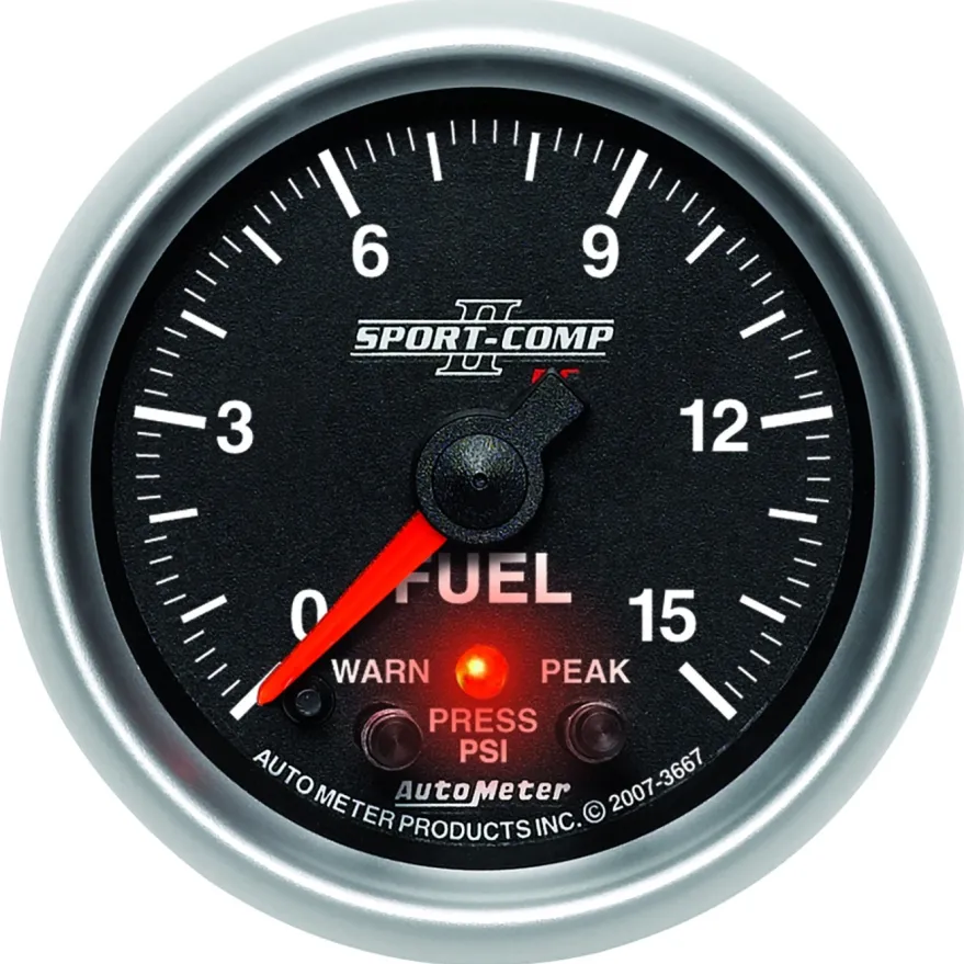 Bränsletrycksmätare 52mm 15PSI (Digital Stepper-motor) SPORT-COMP II