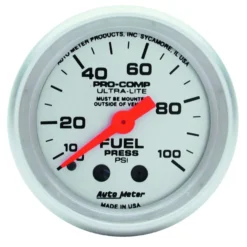 Bränsletrycksmätare 52mm 100PSI (Mekanisk) Ulta-Lite