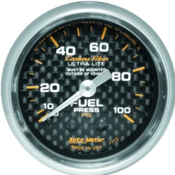 Bränsletrycksmätare 52mm 100PSI (Mekanisk) CARBON FIBER