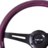 Classic Träratt 330mm 3-ekrad Mattsvart Centrum Lila Ratt NRG