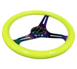 Classic Träratt 350mm 3-ekrad Neochrome Centrum Neon Gul Ratt NRG