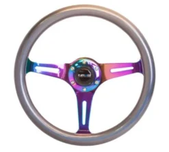 Classic Träratt 350mm 3-ekrad Neo-Chrome Centrum Kameleontfärgad Ratt NRG