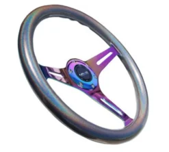 Classic Träratt 350mm 3-ekrad Neo-Chrome Centrum Kameleontfärgad Ratt NRG