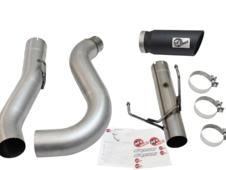 Dodge RAM Diesel Pick-up 2013-2018 6.7L (td) MACHForce XP Sportavgassystem Large Bore 5in DPF-Back aFe Power - Svarta Utblås