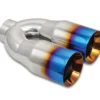 3.5'' Dubbla Runda Rostfria Utblås ''Burnt Blue''-Finish (Raka) 2,5''in Vibrant Performance
