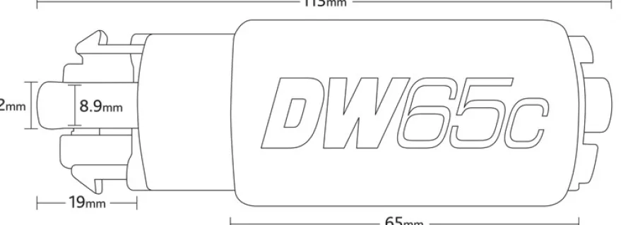 DW65C Bränslepump 265 L/H In-Tank Deatschwerks (Bensin/E85)