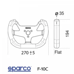 F-10C Racingratt Greppyta: Mocka, Diameter: 270mm, Djup: Plan, Antal Ekrar: 5st, Material: Kolfiber, Bultdelning: 3x50,8mm Sparco