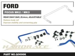 Ford Focus MK2 / MK3 / Mazda 3 AXELA / 5 PREMACY / Volvo C30 / C70 / S40 / V40 / V50 2003-2019 Bakre Krängningshämmare Hardrace