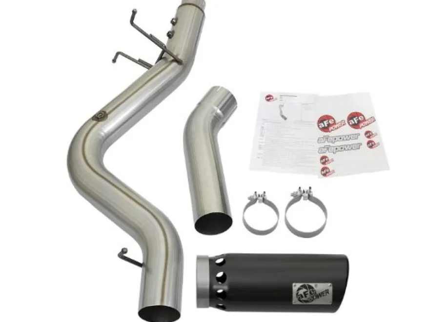 GM Diesel Pick-up 2017-2019 V8-6.6L (td) L5P HD 5in 409-SS DPF-Back Sportavgassystem aFe Power - Svarta Utblås