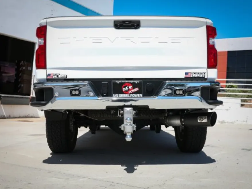 GM Diesel Pick-up 2022-2023 V8-6.6L (td) L5P Large Bore-HD 5 IN 409 SS DPF-Back Sportavgassystem aFe Power - Svarta Utblås