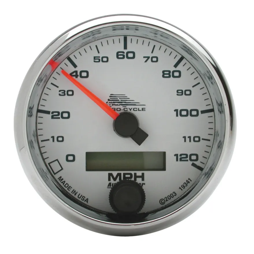 Hastighetsmätare 66.7mm 120 MPH (Elektrisk) Vit PRO-CYCLE