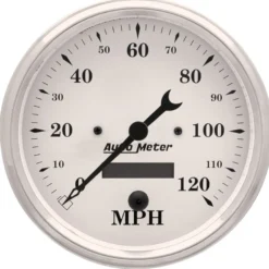 Hastighetsmätare 127mm 120MPH (Elektrisk) OLD TYME WHITE