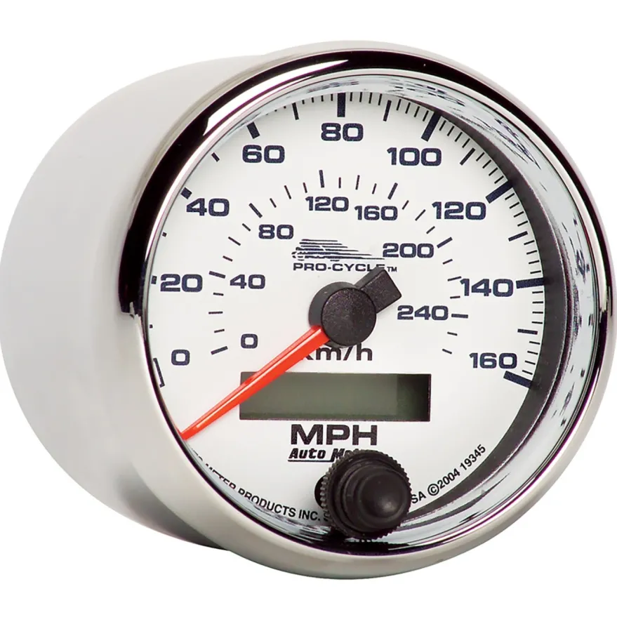 Hastighetsmätare 66.7mm 160 MPH/260KMH (Elektrisk) Vit PRO-CYCLE