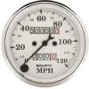 Hastighetsmätare 80mm 120MPH (Mekanisk) OLD TYME WHITE