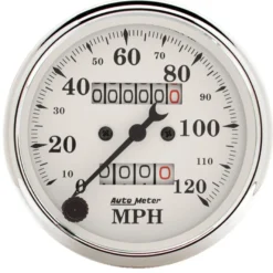 Hastighetsmätare 80mm 120MPH (Mekanisk) OLD TYME WHITE