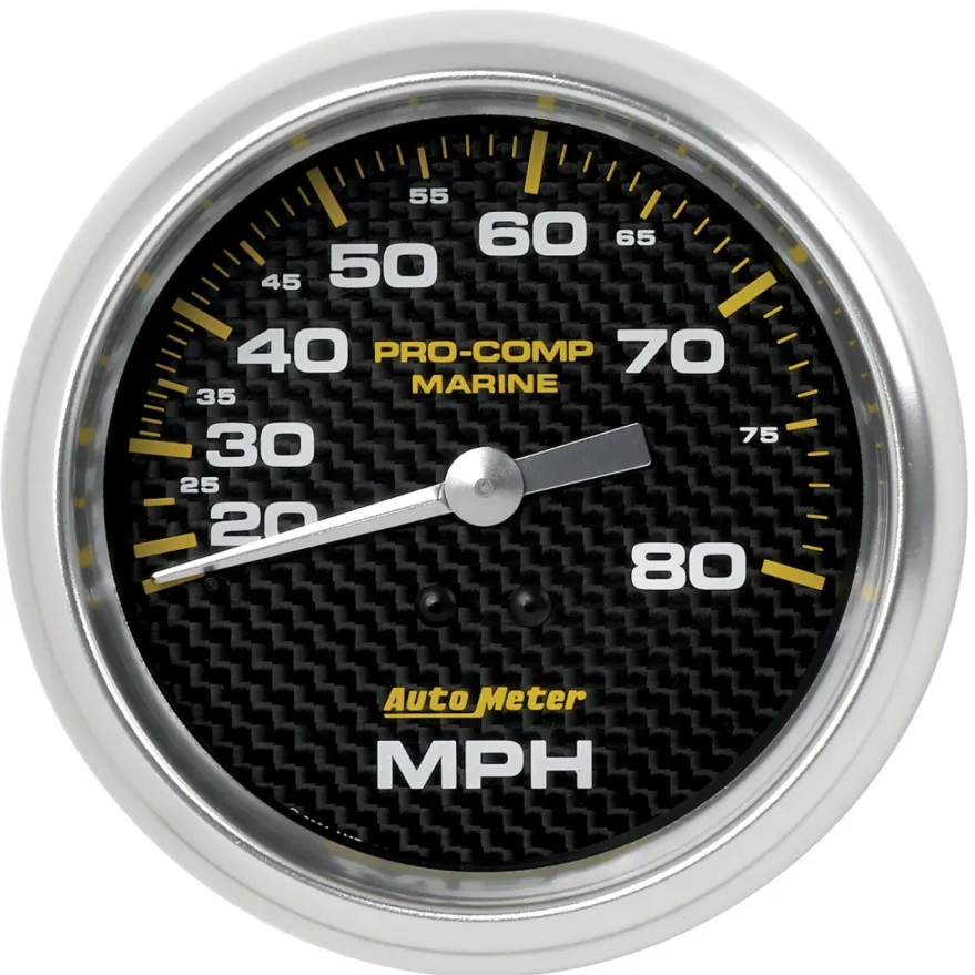 Hastighetsmätare 87mm 80MPH (Mekanisk) MARINE CARBON FIBER