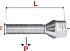 Hjulbult M12x1.25 / M12x1.5 / M14x1.5 Konisk Sparco