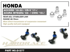 Honda Accord / Civic / CR V / ZR V 2016-2023 Bakre Justerbara Stab.Stag Hardrace