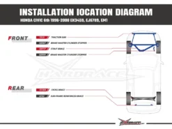 Honda Civic EJ/EK 1996-2000 Bakre Cross Brace Hardrace