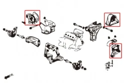 Honda Civic EK Förstärkta Motorfästen (Ej Främre två fästen - Under kylaren) Hardrace