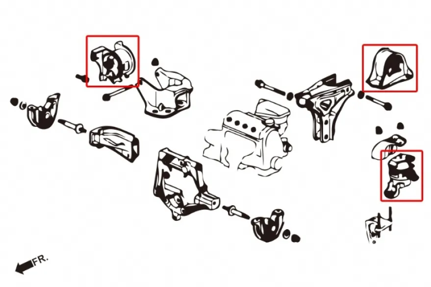 Honda Civic EK Förstärkta Motorfästen (Ej Främre två fästen - Under kylaren) Hardrace