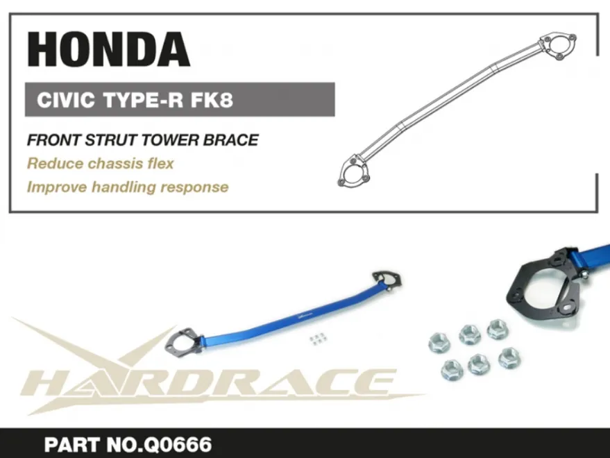Honda Civic TYPE-R FK8 2017-2022 Främre Strut Tower Brace Hardrace