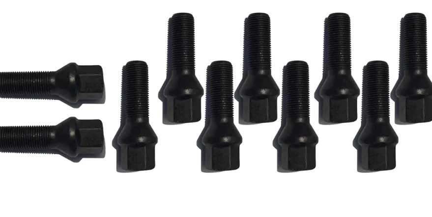 HR-B1452701Paket hjulbultar 10st M14x1.5 Konisk Svart, Längd 27mm 10 st bultar