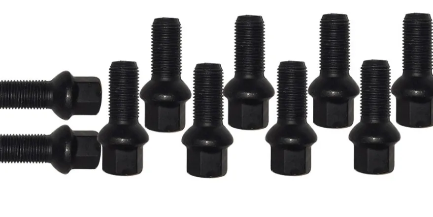HR-B1452803pkt Paket hjulbultar 10st M14x1.5 Sfärsiska Svart, Längd 28mm 10 st bultar VAG