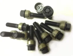 HR-B1455206SET H&R Bultsats inkl låsbutar M14x1,5 Sfäriskt 14mm säte rörlig aluminium kona Porsche Taycan Svart, Längd 52/37mm