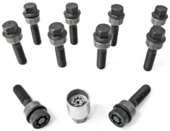 HR-B1457406SET H&R Bultsats inkl låsbutar M14x1,5 Sfäriskt 14mm säte rörlig aluminium kona Porsche Taycan Svart, Längd 74/59mm