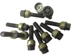 HR-B1456306SET H&R Bultsats inkl låsbutar M14x1,5 Sfäriskt 14mm säte rörlig aluminium kona Porsche Taycan Svart, Längd 63/48mm