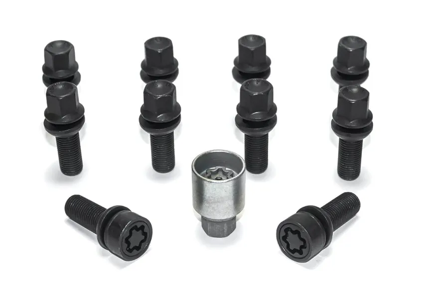 HR-B1453903SET H&R Bultsats inkl låsbutar M14x1.5 Sfärisk Svart, Säte 13mm, Längd 39mm