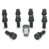 HR-B1454503SET (8st hjulbult, 2st låsbult) H&R M14x1,5 sfärisk 13mm säte rörlig aluminium kona Svart, Längd 45mm