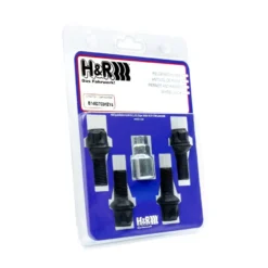 H&R Låsbultsats HR-B1452802KEY4 M14x1,5 Sfärisk 14mm säte Svart, Längd 28mm Mercedes