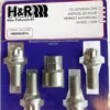 H&R Låsbultsats HR-1452802KEY4 M14x1,5 Sfärisk 14mm säte Silver, Längd 28mm Mercedes