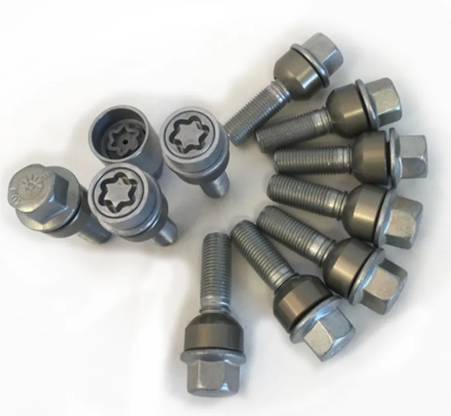 HR-1456606SET H&R Bultsats inkl låsbutar M14x1,5 Sfäriskt 14mm säte rörlig aluminium kona Porsche Taycan Silver, Längd 66/51mm