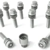 HR-1455206SET H&R Bultsats inkl låsbutar M14x1,5 Sfäriskt 14mm säte rörlig aluminium kona Porsche Taycan Silver, Längd 52/37mm