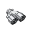 3'' ID / Dual 4'' OD Out Staggered L 9.37in / R 9.87in Single Wall T304 SS Universalt Utblås MBRP