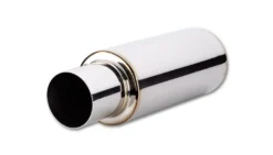 2.5'' In / 4'' Ut TPV TURBO Ljuddämpare Med Runt Rakt Utblås (23'' Lång) (Slutburk) Vibrant Performance