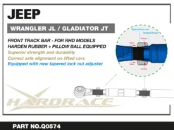 Jeep Gladiator JT / Wrangler JL 2018-2019 Främre Trackbar Hardrace