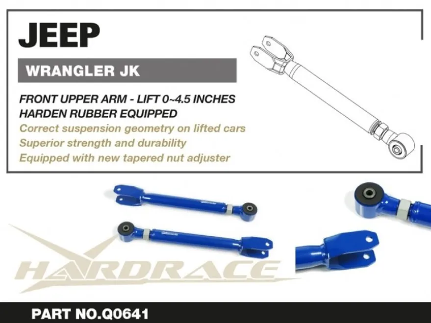 Jeep WRANGLER 06-18 JK Främre Övre Länkarmar - Justerbara V2. (LIFT 0~4.5'') Hardrace