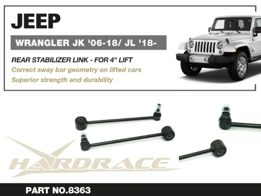 Jeep Wrangler JK / JL / unlimited 2006-2018 Bakre Stab.Stag Hardrace